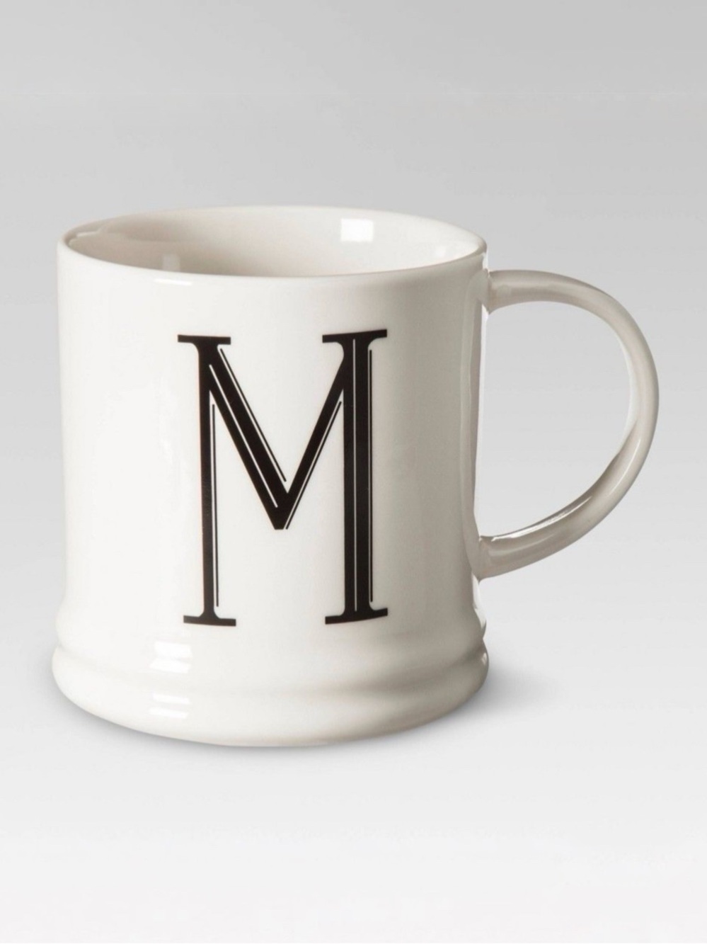 Monogrammed Porcelain Mug 15oz
White with Black Letter M - Threshold
